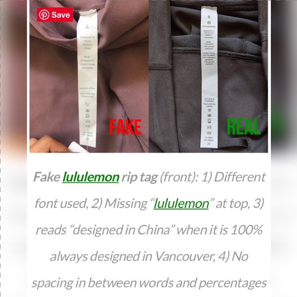 STOP BUYING REPLICA LULULEMON! Spot it and report - Picture 7 of 10